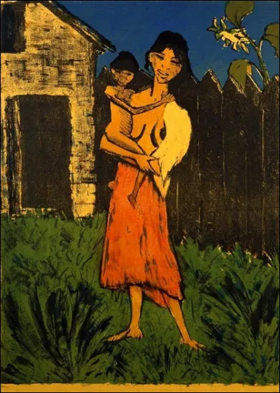 Qui a représenté cette "Femme tzigane debout avec un enfant" ?