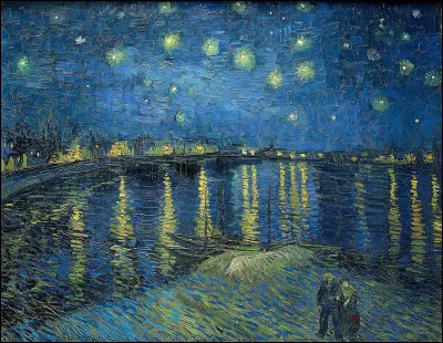 Auparavant, le peintre avait réalisé cet autre tableau, une "Nuit étoilée sur ... " (Complétez !)