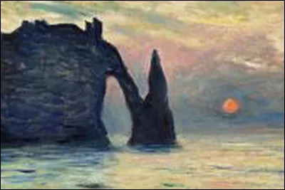 "Soleil couchant à Etretat" est un tableau peint en 1883 par ...