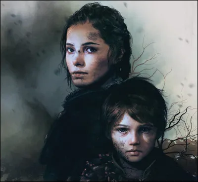 Une orpheline et son petit frère trainent aux abords de la foire du village pour glaner de la nourriture.