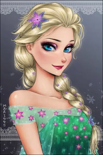 Elle a beau porter des fleurs sur sa robe, ce n'est pas la Reine des fleurs... En revanche c'est la Reine des... Zut, je ne m'en souviens plus. Pourrais-tu m'aider en me donnant son prénom ? "Froid", "Anna" et "Libérée, Délivrée" t'aideront. C'est :