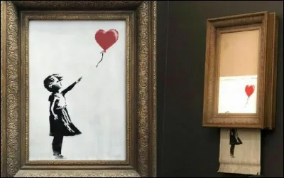 Qui est l'auteur de la toile ''Girl with Balloon'' rebaptisée ''Love is in the Bin'' (L'amour est dans la poubelle) par l'auteur lui-même ?