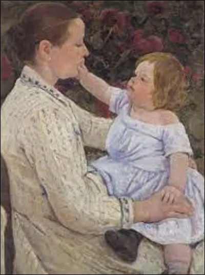 De quelle femme du mouvement impressionniste est ce tableau, réalisé en 1890, s'intitulant ''La Caresse de l'enfant'' ?