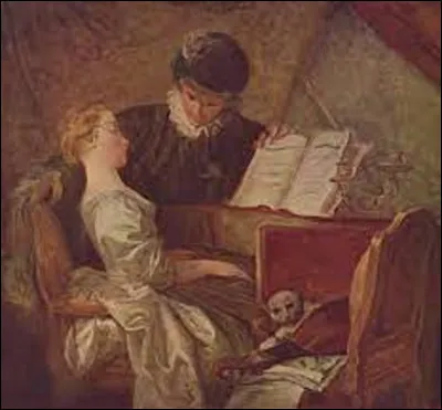 Quel peintre rococo a réalisé, vers 1770, ce tableau intitulé ''La Leçon de musique'' ?