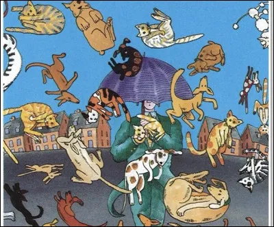 Quel est léquivalent français de lexpression : « Its raining cats and dogs » ?