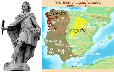 En 449, Rechiar, roi suève christianisé, est l'unique "barbare" à s'allier officiellement aux bagaudes de Basilius : dans vallée de l'Èbre, ils prennent Caesaraugusta [aujourd'hui ?...] et Lleida (Catalogne).