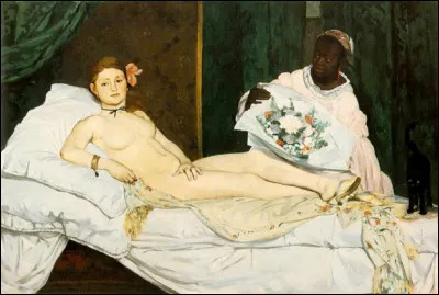 Où se cache le chat dans le célèbre tableau "Olympia" de Manet ?