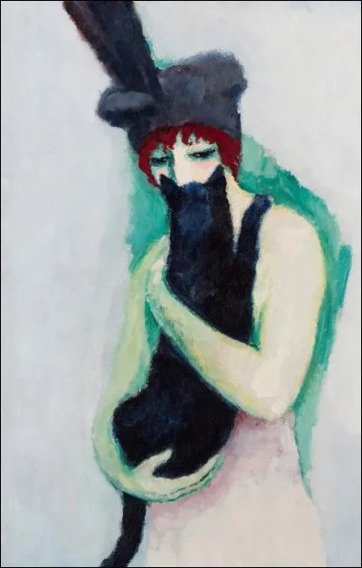 Qui est le peintre fauviste ayant réalisé cette "Femme avec chat" ?