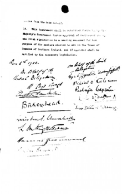 Quand eu lieu le traité anglo-irlandais qui divisa l'île en deux ?