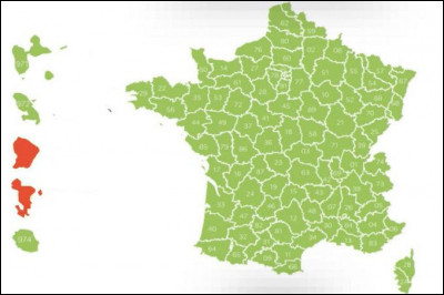 Comme le montre cette carte, la France est gravement atteinte, sauf dans deux départements : lesquels ?