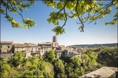 Montolieu, b&acirc;ti sur les pentes des la Montagne Noire, village du livre depuis 1989, compte 15 librairies ; le village se trouve dans le d&eacute;partement de l'/la...