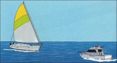 Un bateau  moteur et voilier font des routes directement opposes :
