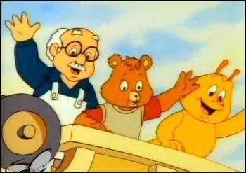 (Les Aventures de Teddy Ruxpin) Dans quel moyen de transport Teddy voyage-t-il avec ses amis ?