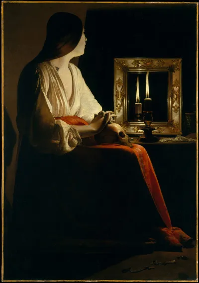 Compl&eacute;tez le titre de ce tableau peint par Georges de La Tour en 1640 : "La ... aux deux flammes".