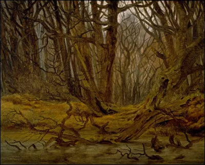 Quel peintre romantique allemand a réalisé "Forêt, fin d'automne" ?