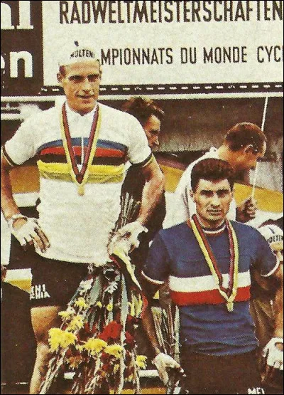 En 1966, le titre échappe aux Français qui terminent aux 2e et 3e places, derrière Rudi Altig : qui manque sur le podium ?