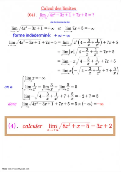 Détermine la limite. (1)