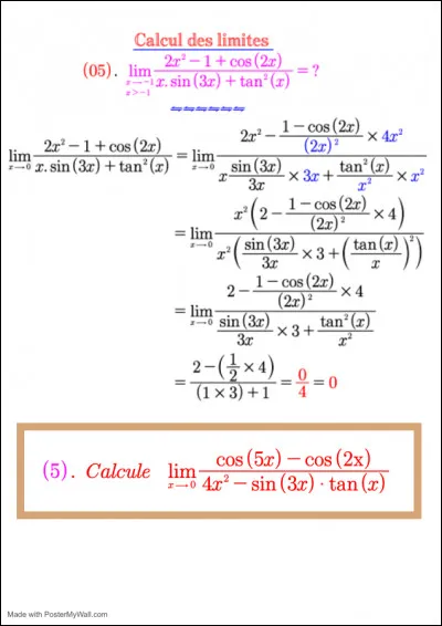 Calcule la limite. (5)