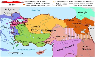Quel est le nom du traité du 10 août 1920, qui fait suite aux accords sur l'Empire Ottoman signés en 1920 à San Remo, et qui morcelle l'Empire Ottoman ?