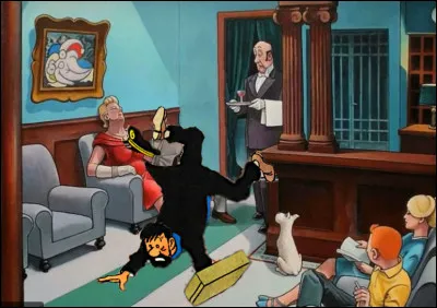 Haddock, adepte des chutes ad hoc, affectionne les lieux publics pour se donner en spectacle, même si on l'a un peu aidé cette fois-ci : dans quel album ?