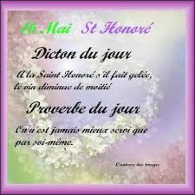 De qui Saint Honor&eacute; est-il le patron ?
