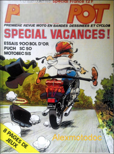 Quel est le nom de cette bande dessinée des années 70 et 80 évoquant la moto sous tous ses angles ?
