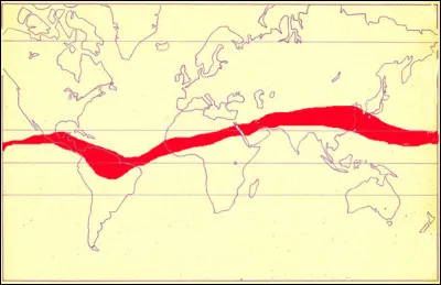 Quel est le nom donné par les marins à la ceinture des zones de basses pressions atmosphériques entourant la terre près de l'équateur et créant des instabilités dangereuses ?