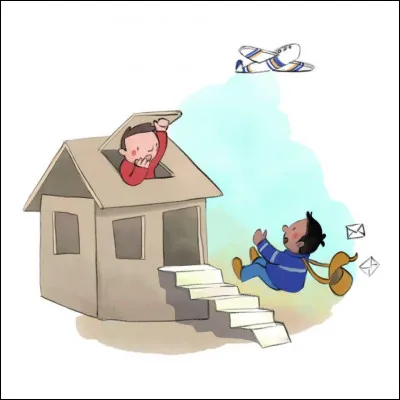 En quelle matière était lescalier sur lequel le facteur a perdu son nez ?