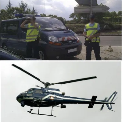 Les forces de l'ordre quadrillent la région. Les gendarmes et les policiers sont partout sur les routes. De quel hélicoptère s'agit-il ici ?