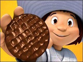 Cette petite mascotte créée par la biscuiterie Belin, vous présente son plus célèbre biscuit enrobé à moitié de chocolat . Quel est son nom ?