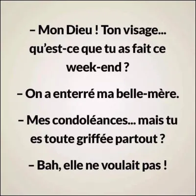 Je n'ai pas parlé à ma belle-mère depuis 18 mois. Je n'aime pas l'interrompre !