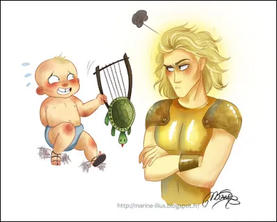 Qu'offrit-il à Apollon pour se faire pardonner de lui avoir volé son bétail ?