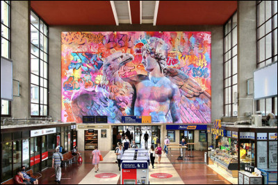 Mythe de Ganymède revue par les artistes Pichi et Avo sur le mur nord de la gare centrale de Heidelberg (Allemagne). De quelle nationalité sont-ils ?