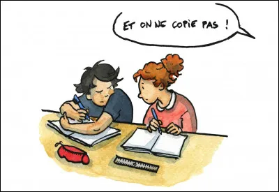 Quelqu'un te passe un mot te demandant s'il peut copier sur toi. Quelle est ta réaction ?