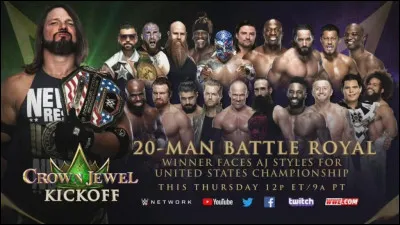 Faites deux équipes, une sera le camp des bandits et l'autre, des policiers. Essayez d'équilibrer le nombre de joueurs dans chaque camp. Sur cette affiche de la "WWE", combien de catcheurs devront s'affronter ?
