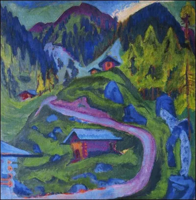 Qui a peint ce chemin dans la montagne, avec paysage alpin ?