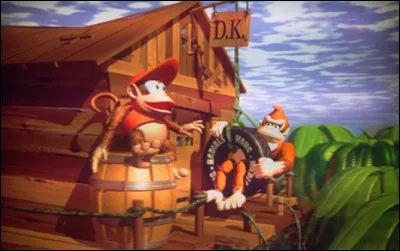 Lequel de ces objets n'est pas visible à l'intérieur de la cabane de Donkey Kong dans le premier "Donkey Kong Country" ?