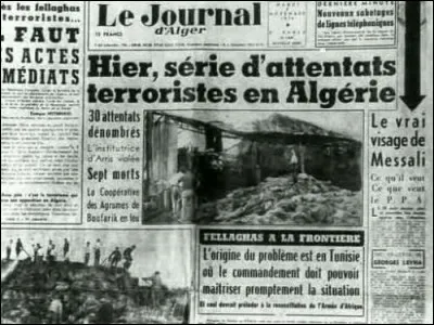 Le FLN déclenche l'insurrection de la Toussaint en ...