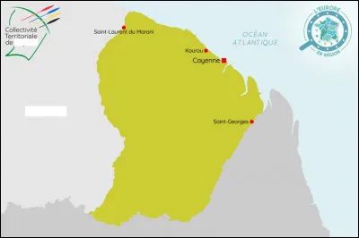 Une autre région mono-départementale qui a un littoral sur l'océan Atlantique. Le chef-lieu est la ville de Cayenne et elle possède la ville de Kourou où l'on retrouve la base spatiale de l'Agence spatiale européenne (ESA).
Il s'agit de ...
