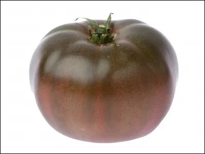 Quel est le nom de cette variété de tomate, fruit charnu à peau noire, à saveur douce et qui contient peu de pépins ?