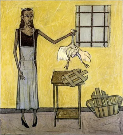 Qui est l'auteur de ce tableau, intitulé ''La Femme au poulet'' ?