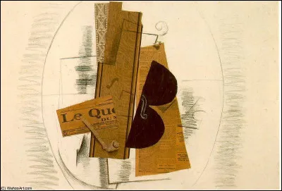 Quel peintre est l'auteur de ce tableau, dont le titre est ''Violon et pipe (Le Quotidien)'' ?