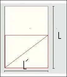 Maths faciles : la longueur L d'une feuille A4 est gale  la diagonale du carr construit sur la largeur L' de cette mme feuille : Vous en dduisez donc que le rapport L/L' vaut :