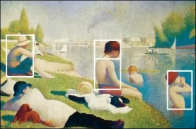 De qui est cette toile de baignade peinte en 1884 reprenant le rectangle d'or ?