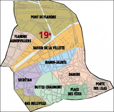 Quel est le nom du terminus vers le sud-est du 19ème ?
