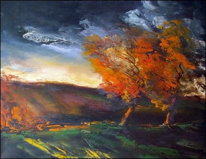 Qui a peint "Paysage d'automne, ciel d'orage" ?