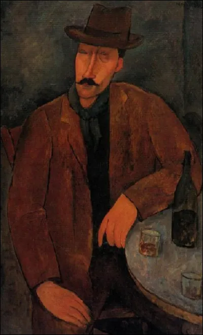 Quel peintre est l'auteur de ce tableau, intitulé ''L'Homme au verre de vin'' ?
