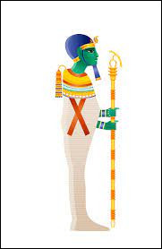 Comme se nomme ce dieu égyptien représenté avec une tête d'homme possédant une barbe ?