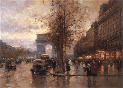 Qui a peint ce "Soir d'automne sur l'avenue des Champs Élysées" ?