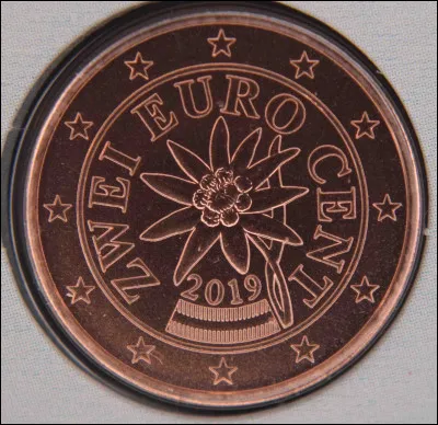 Quelle plante, symbole national autrichien, figure sur la pièce autrichienne de 2 centimes d'euro ?